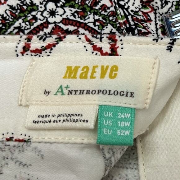 Maeve Kaleidoscope Button-Front Pencil Skirt Women’s 18W Geometric Print Neutral - Picture 3 of 8